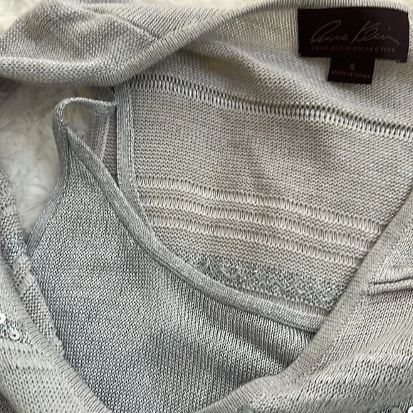 Anne Klein sleeveless sequin sweater dress - Picture 5 of 6